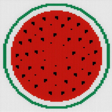 Watermelon Slice Knit Chart