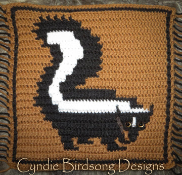 Woodland Mosaic Crochet Square - Spunky Skunk