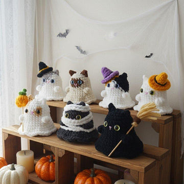 Cat Crochet Pattern, Halloween Cats Crochet Pattern, No Sew Crochet Pattern