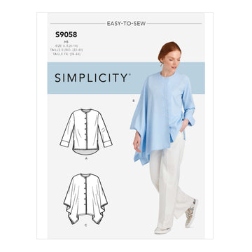 Simplicity Misses' Shirt With Drape Variations S9058 - Sewing Pattern