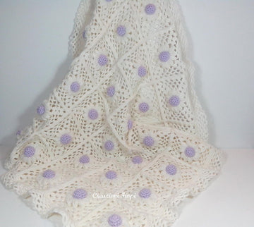 Lilac Daisy Baby blanket