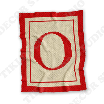 Initial Letter O Baby Shower Blanket C2C CROCHET PATTERN