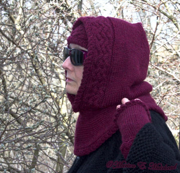 Seidr Cabled Hood, Headband & Wrist Cuffs