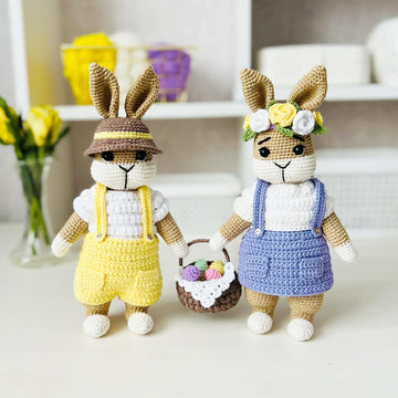 Crochet bunny, amigurumi bunny, easter crochet, crochet easter basket, crochet easter eggs, Easter bunnies