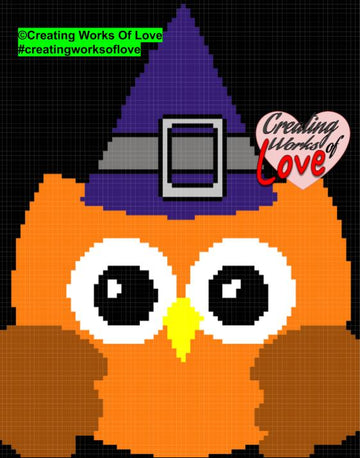 Halloween Pumpkin Owl C2C Stitch graph