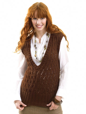 Cabled Vest in Caron Simply Soft - Downloadable PDF