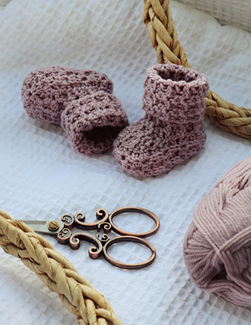 Petite Waffle Baby Booties