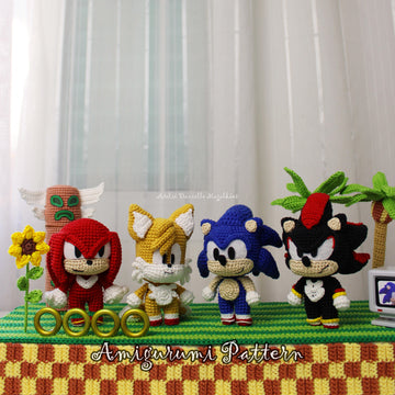 Sonic, Tails, Shadow and Knuckles Amigurumi Crochet Pattern – PDF Digital Download (English) Bundle