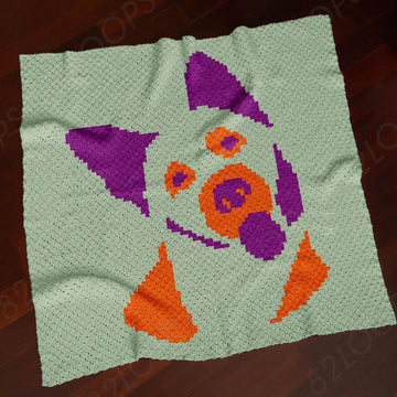 German Shepherd Blanket C2C Beginner-Friendly Throw CROCHET PATTERN Dog Face Stroller