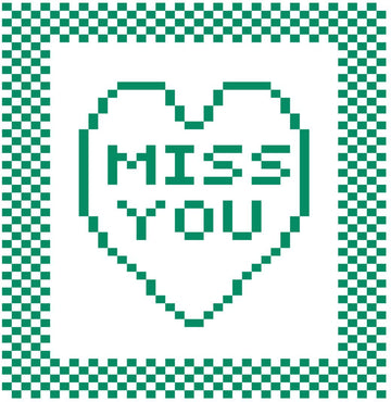 'Miss You' Heart Dishcloth