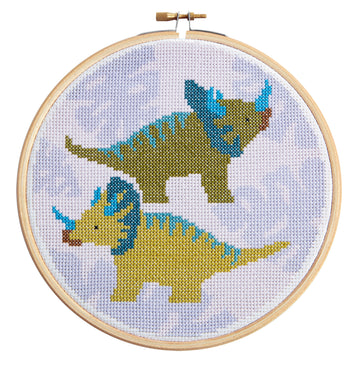 Hawthorn Handmade Triceratops Cross Stitch Kit
