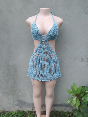 Crochet beach cover up dress