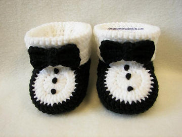 Tuxedo Baby Booties