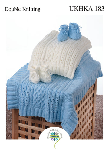 UKHKA 183 Cable Blanket and Bootees - UKHKA183pdf - Downloadable PDF