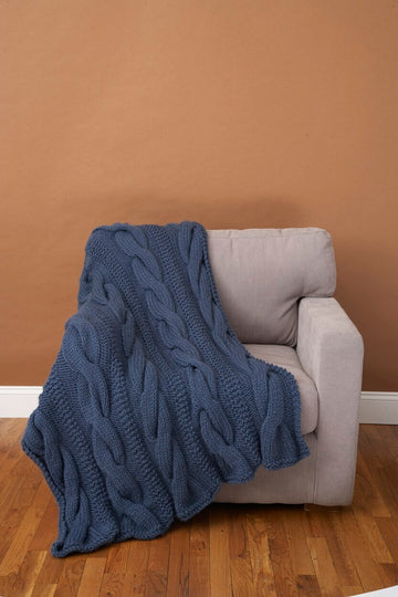Cable Comfort Throw Lion Brand Wool-Ease Thick & Quick - 70071AD