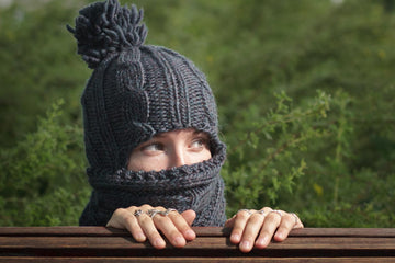 Long-Eared Beanie with Pom Poms