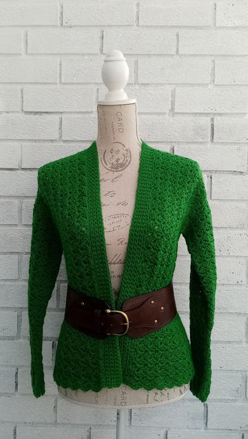 Emerald Peplum Cardigan
