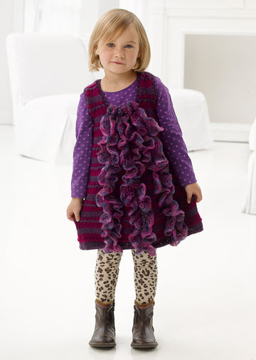 Ruffle Party Dress in Lion Brand Vanna's Choice - L30277