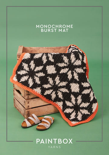 Monochrome Burst Mat - Free Rug Crochet Pattern in Paintbox Yarns Recycled Big Cotton