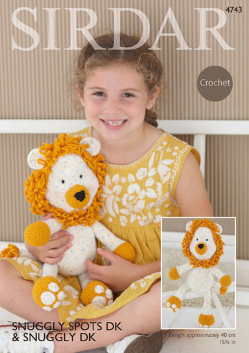 Logan The Lion Toy in Sirdar Snuggly Spots DK & Snuggly DK - 4743 - Downloadable PDF