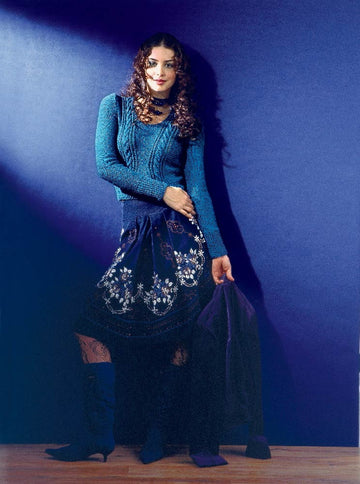 Fitted Sweater with Cables in Schachenmayr Merino Extrafine 120 - 5973