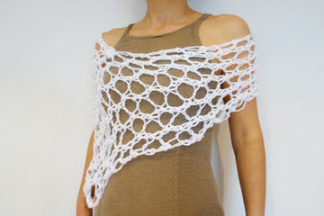 White Web Asymmetrical Wrap