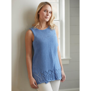 832 Wrap It Up Asymmetrical Lace Hem Tank - Top Knitting Pattern for Women in Valley Yarns Southwick