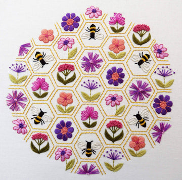 Stitchdoodles Flower Hive Hand Embroidery Pattern