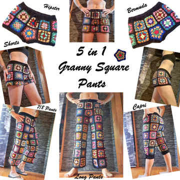 5in1 PANTS * granny square trousers