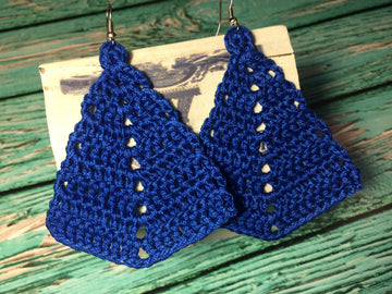 22. Crochet earrings pattern, rhombic shape