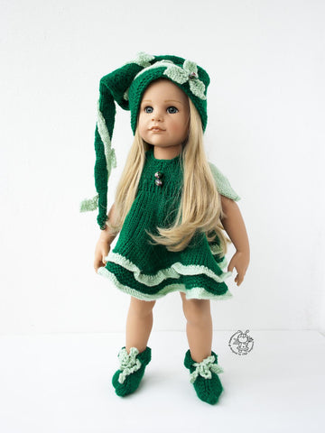 Outfit Elf for doll 16-18" knitting flat