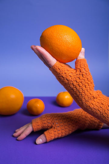 Orange crush crochet mittens