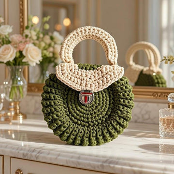 Crochet Round Bag Pattern PDF + English Video Tutorial for Beginners
