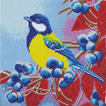 Crystal Art Kit (Medium) - Winter Bird Diamond Painting Kit - 11.8" x 11.8"