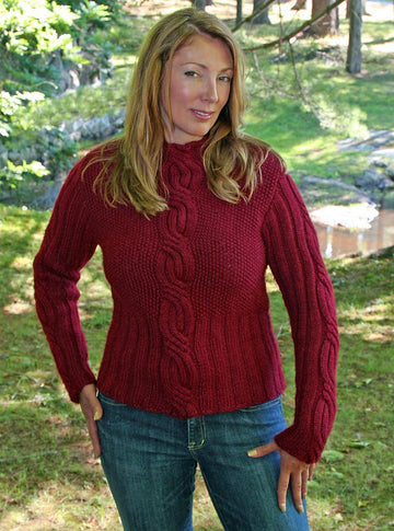 Fudge Swirl Cable Mock Turtleneck