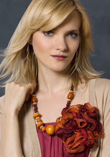 Ruffly Big Bloom in Red Heart Boutique Sashay - LW2746