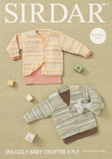 Cardigans in Sirdar Snuggly Baby Crofter 4 Ply - 4819 - Downloadable PDF