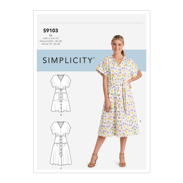 Simplicity Misses' Dresses In Two Lengths With Tiered Variation S9103 - Sewing Pattern