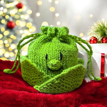 Christmas Sprout drawstring gift bag choc orange