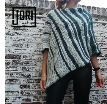 Tunisian poncho sweater Ripple