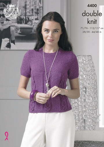 Sweater & Top in King Cole Glitz DK - 4400 - Downloadable PDF