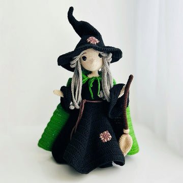 Crochet witch doll, amigurumi witch, Spooky witch