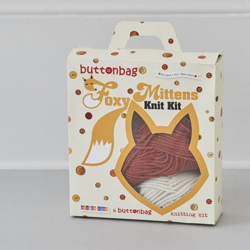 Buttonbag Foxy Mittens Knitting Kit - Multi