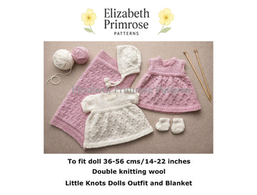 Little Knots Set Knitting Pattern P179 | Dolls Clothes | Elizabeth Primrose Patterns