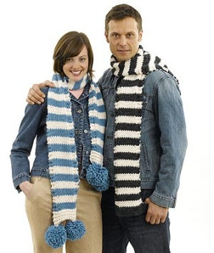 Man's Striped Scarf in Lion Brand Wool-Ease Thick & Quick - 50254-M