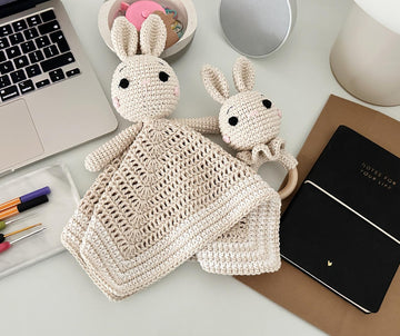 Bunny Baby Lovey Blanket & Rattle Crochet Pattern PDF – Cute Stuffed Toy Tutorial