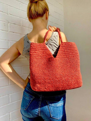 Crochet eco jute tote bag