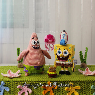 Bubbly Duo Amigurumi Pattern – Chibi Square & Star Plush Set | Cute Crochet PDF Bundle