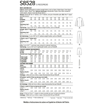 Simplicity Pattern 8528 Men's Costume Suit 8528 - Sewing Pattern