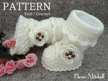 Knitting PATTERN Baby Girl Baby Booties Snow Princess